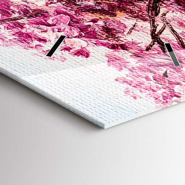 Zegar szklany pionowy Mozaika drzewa