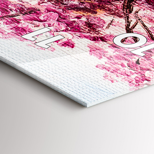 Zegar szklany pionowy Mozaika drzewa