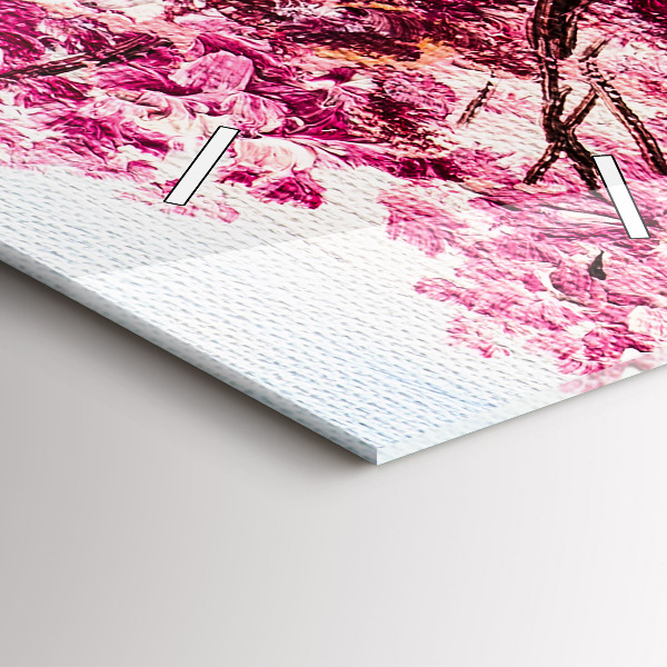 Zegar szklany pionowy Mozaika drzewa