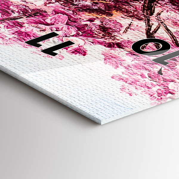 Zegar szklany pionowy Mozaika drzewa