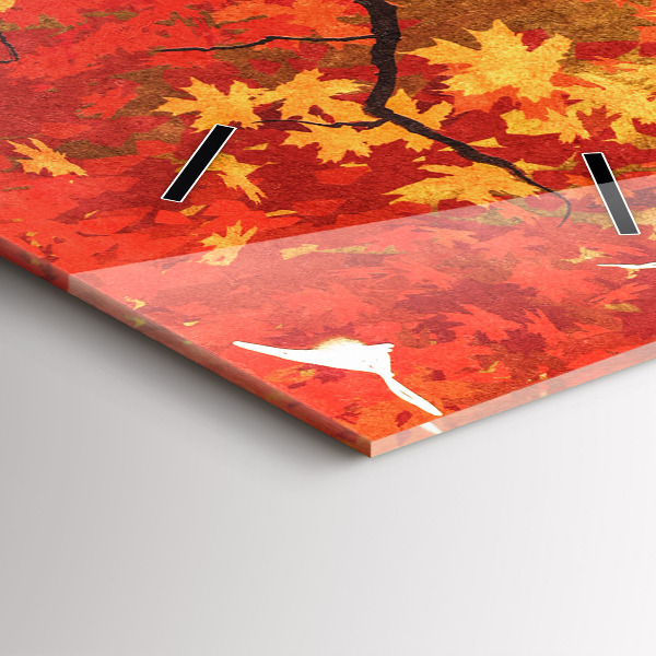 Zegar szklany pionowy Panna młoda w jesieni