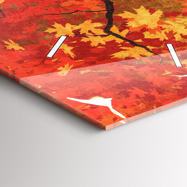 Zegar szklany pionowy Panna młoda w jesieni