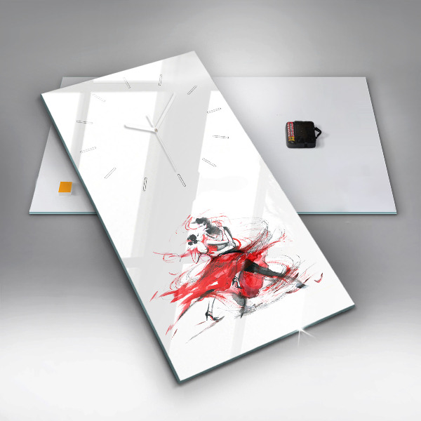 Zegar szklany pionowy Tańcząca para