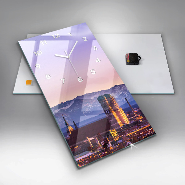 Zegar szklany pionowy Niemieckie Alpy Monachium