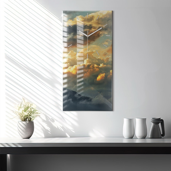 Zegar szklany pionowy Lot balonem w chmurach