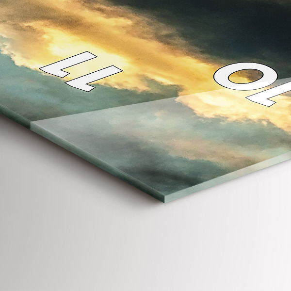 Zegar szklany pionowy Lot balonem w chmurach