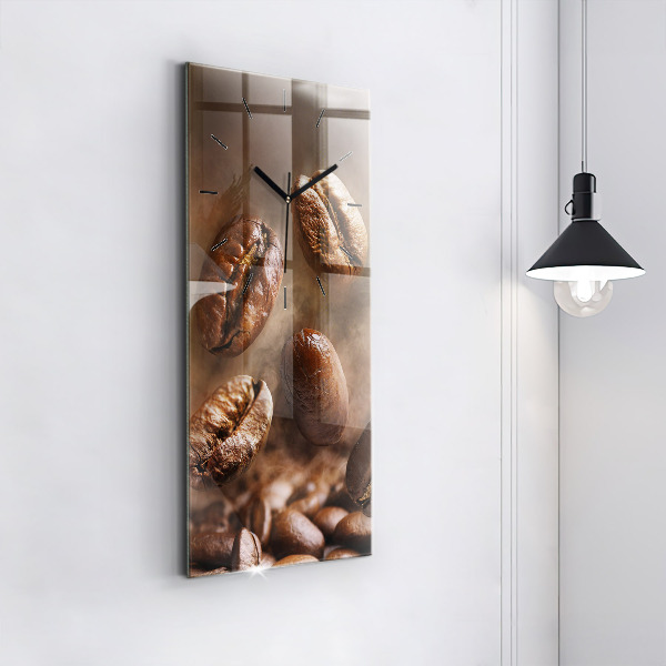 Zegar szklany pionowy Ziarna kawy