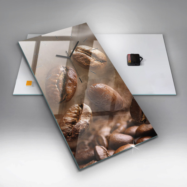 Zegar szklany pionowy Ziarna kawy