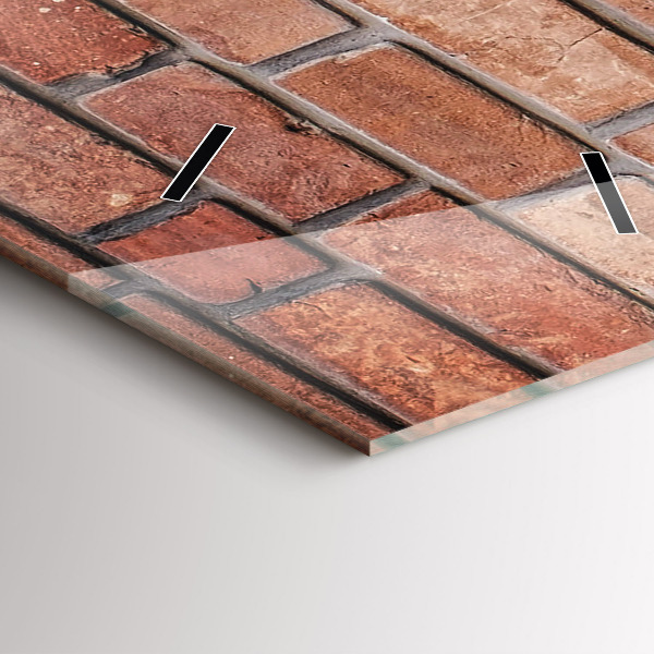 Zegar szklany pionowy Ceglana ściana