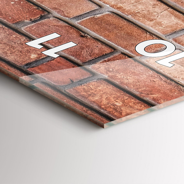 Zegar szklany pionowy Ceglana ściana