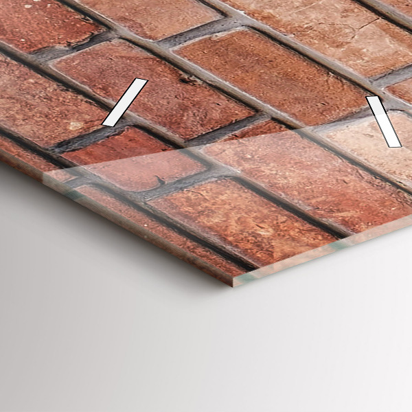 Zegar szklany pionowy Ceglana ściana