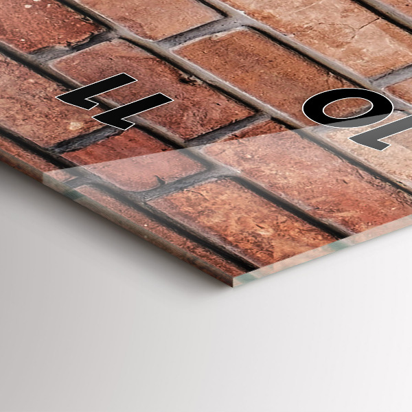 Zegar szklany pionowy Ceglana ściana