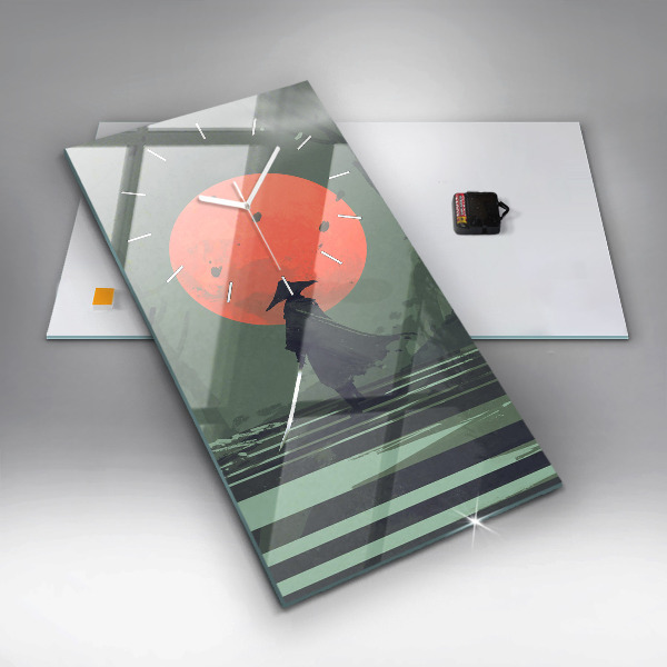 Zegar ścienny pionowy Samuraj w lesie