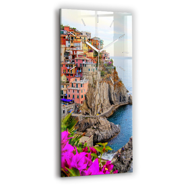 Zegar szklany pionowy Wybrzeże Cinque Terre