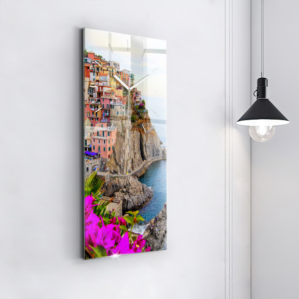 Zegar szklany pionowy Wybrzeże Cinque Terre