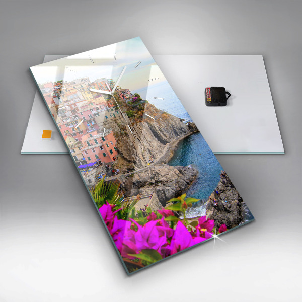 Zegar szklany pionowy Wybrzeże Cinque Terre