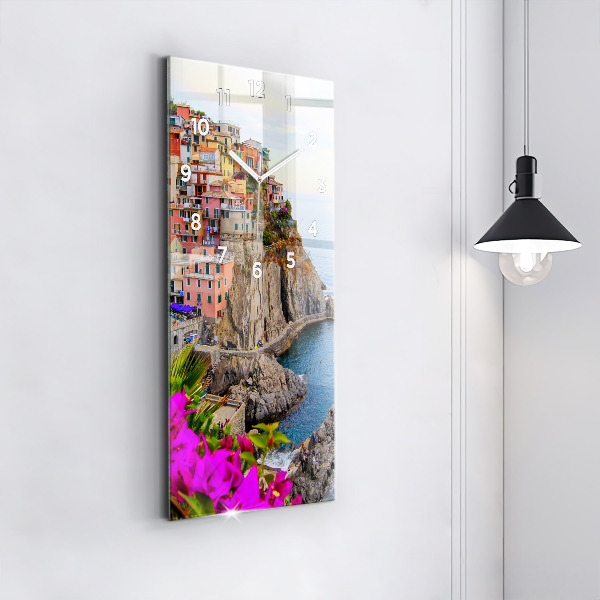 Zegar szklany pionowy Wybrzeże Cinque Terre