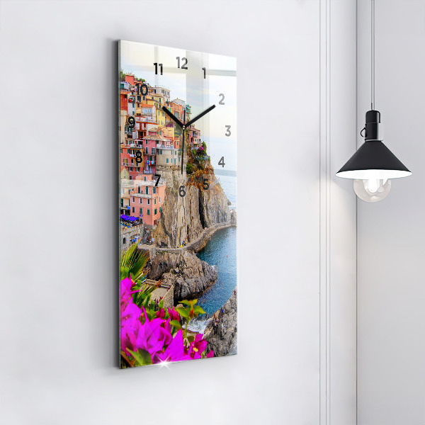 Zegar szklany pionowy Wybrzeże Cinque Terre