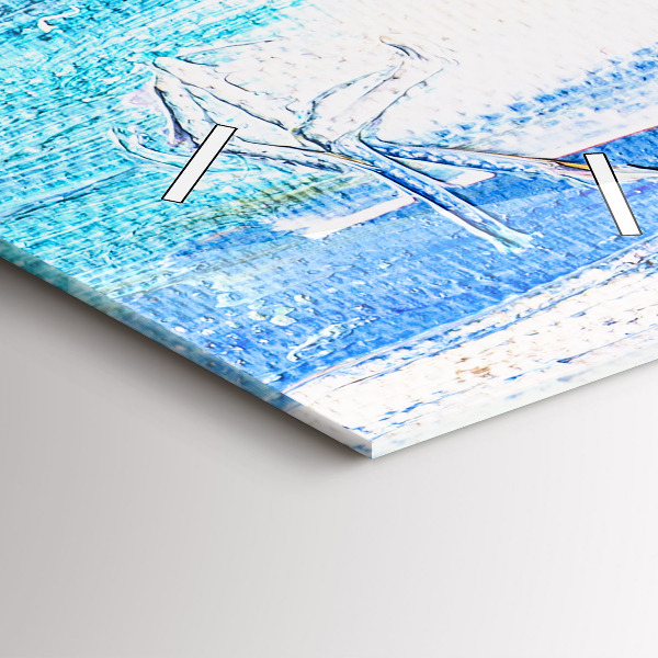 Zegar szklany pionowy Para w deszczu