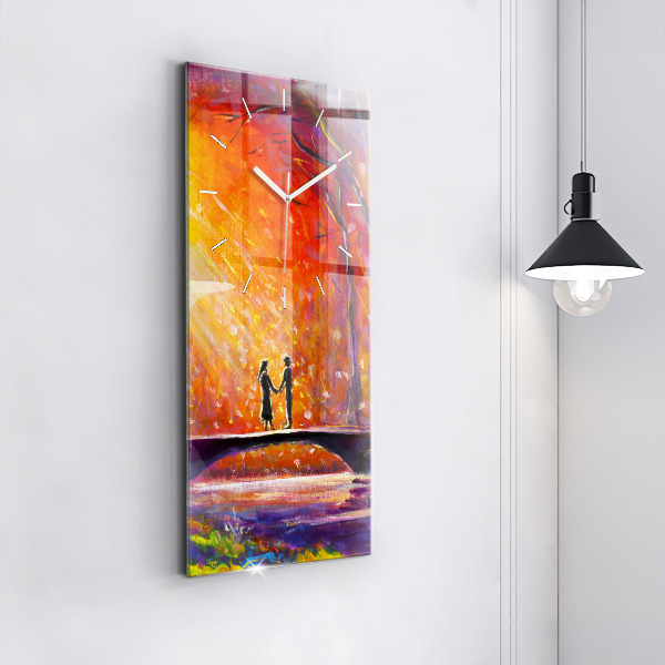 Zegar ścienny pionowy Para w lesie