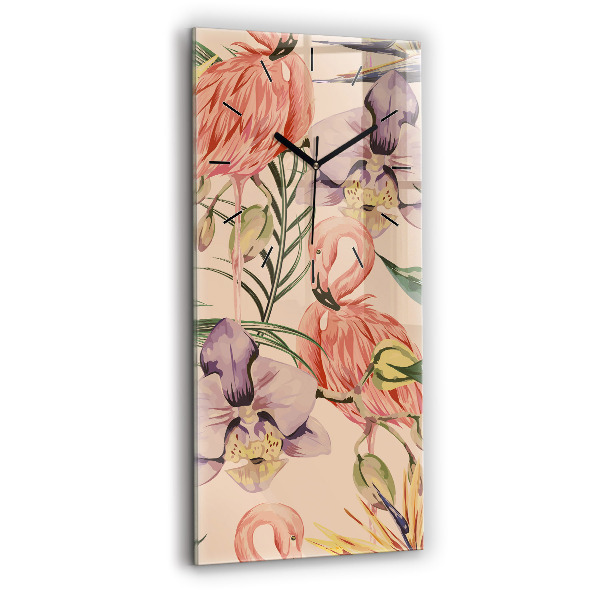 Zegar ścienny pionowy Tropikalne liście palmowe