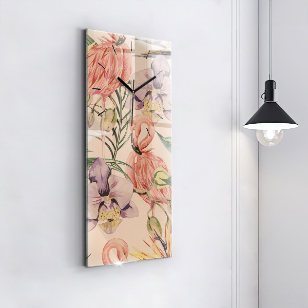Zegar ścienny pionowy Tropikalne liście palmowe