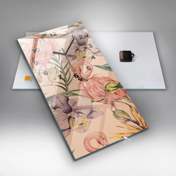 Zegar ścienny pionowy Tropikalne liście palmowe