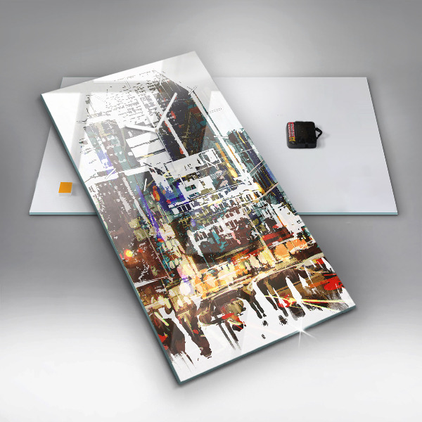 Zegar szklany pionowy Nowy Jork Miasto