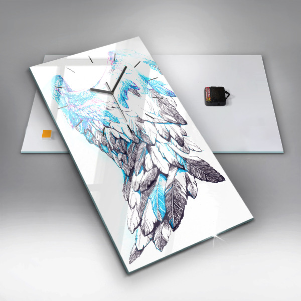 Zegar szklany pionowy Imitacja ptasich skrzydeł