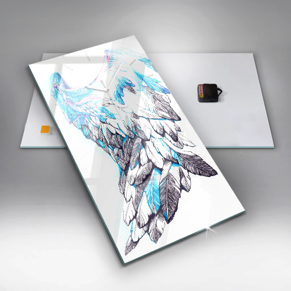 Zegar szklany pionowy Imitacja ptasich skrzydeł