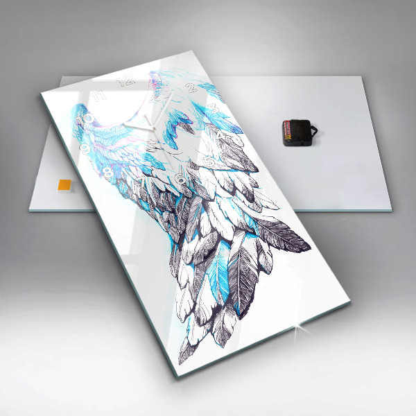 Zegar szklany pionowy Imitacja ptasich skrzydeł