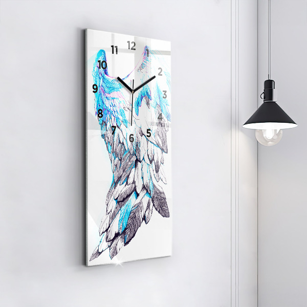 Zegar szklany pionowy Imitacja ptasich skrzydeł