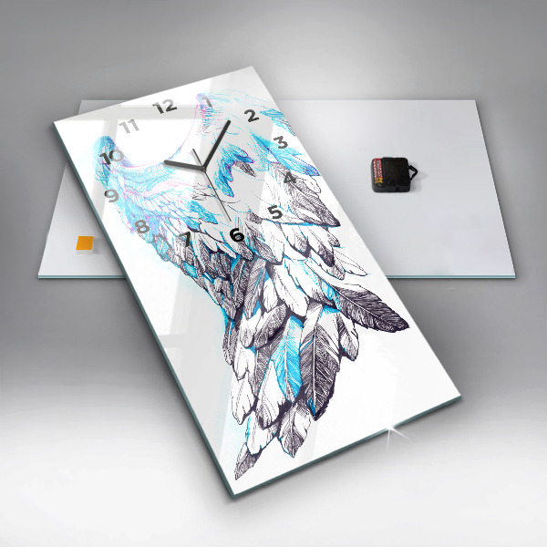 Zegar szklany pionowy Imitacja ptasich skrzydeł
