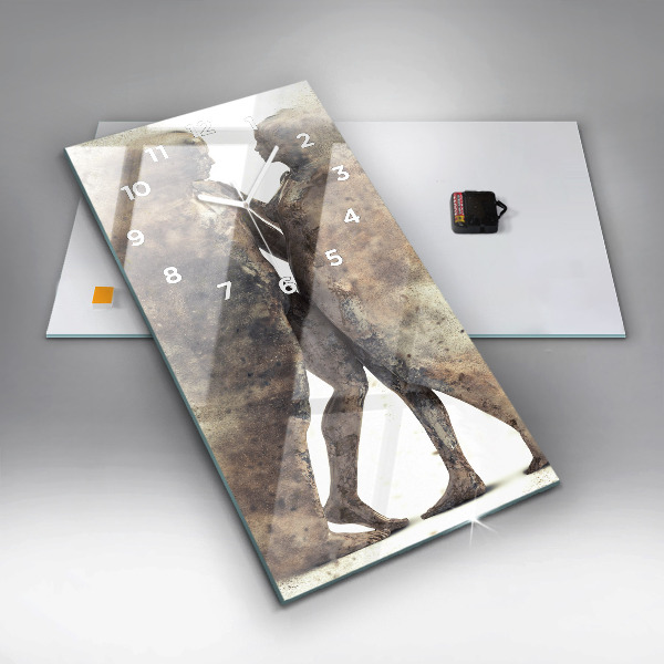 Zegar szklany pionowy Abstrakcja ludzie piasek