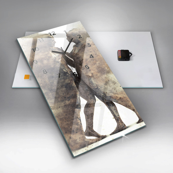 Zegar szklany pionowy Abstrakcja ludzie piasek