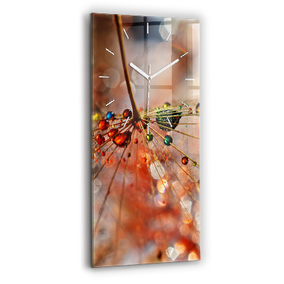 Zegar szklany pionowy Dmuchawiec z rosą