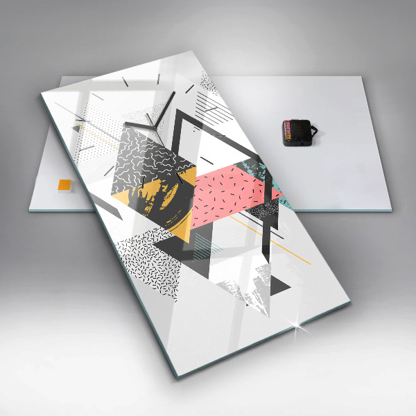 Zegar szklany pionowy Wzór geometryczny