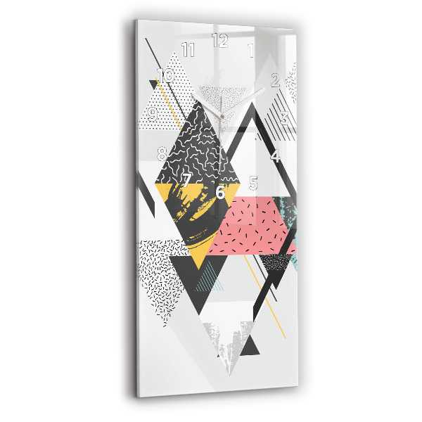 Zegar szklany pionowy Wzór geometryczny