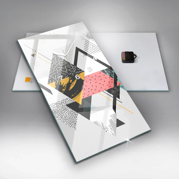 Zegar szklany pionowy Wzór geometryczny