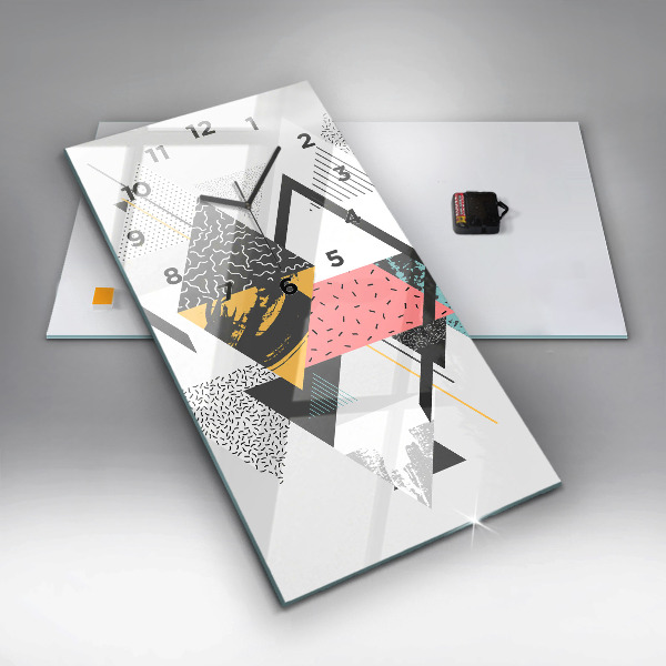 Zegar szklany pionowy Wzór geometryczny