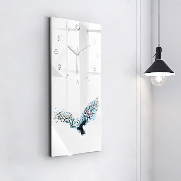 Zegar szklany pionowy Wolność i natura ptaków