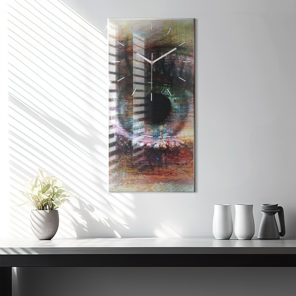 Zegar szklany pionowy Sztuka uliczna Oko