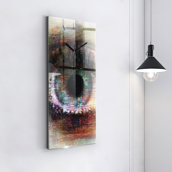 Zegar szklany pionowy Sztuka uliczna Oko