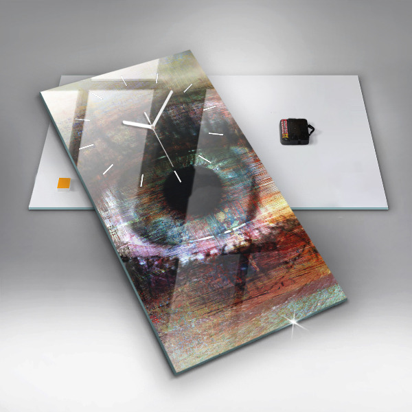 Zegar szklany pionowy Sztuka uliczna Oko