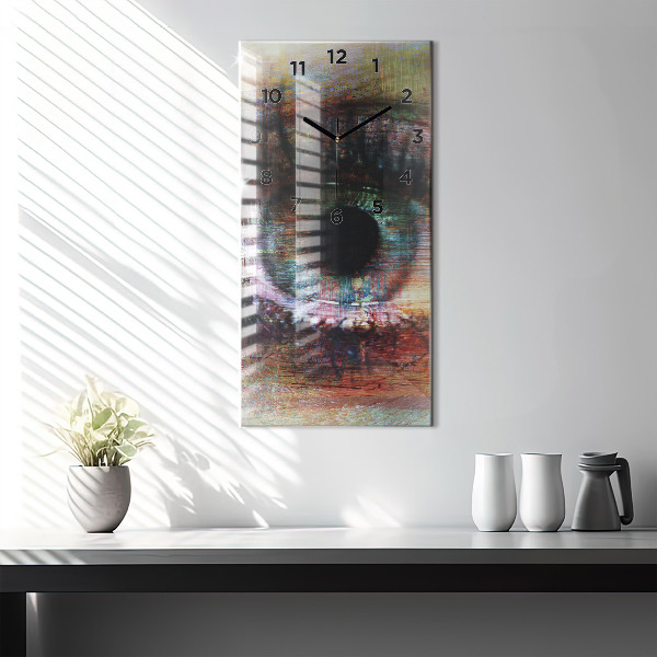 Zegar szklany pionowy Sztuka uliczna Oko