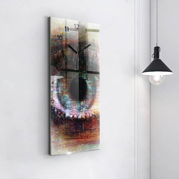 Zegar szklany pionowy Sztuka uliczna Oko
