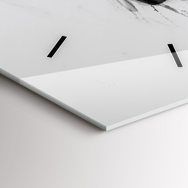 Zegar szklany pionowy Malowany lew