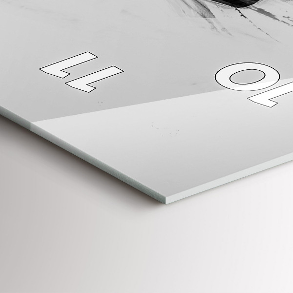 Zegar szklany pionowy Malowany lew