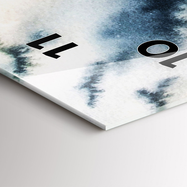 Zegar szklany pionowy Zimowe jezioro Łódka