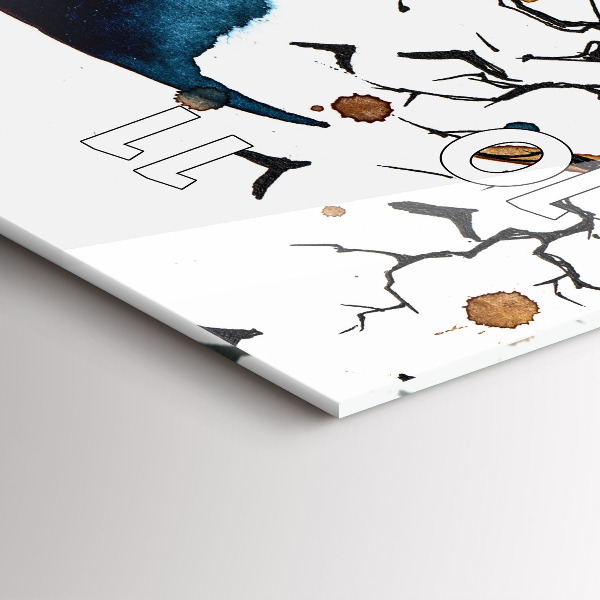 Zegar szklany pionowy Wilk i Pełnia